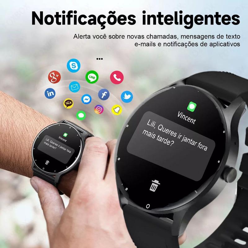 Smartwatch Inteligente Zw02 Amoled Redondo Prova Dágua Lançamento